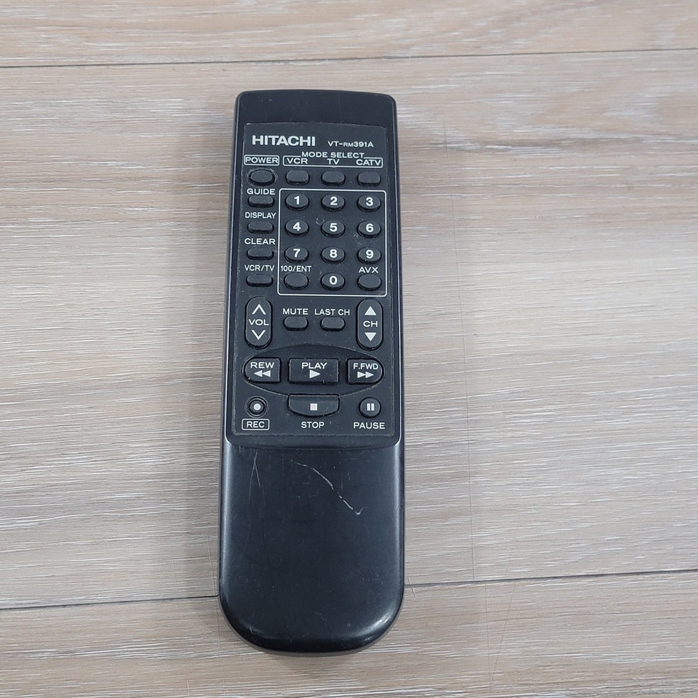 Hitachi VT-RM391A Remote Control for VCR TV CATV Black Multi Device Replacement